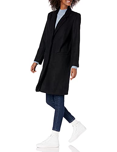 Amazon Essentials Women's Oversized Plush Button-Front Coat, Black, Large - Image 5