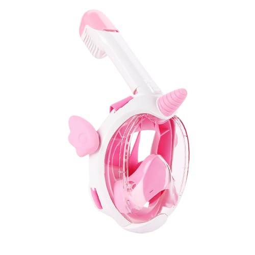 Vitare Máscara de Buceo para Niños, Mascara Snorkel con Vista Panorámica de 180°, Careta para Bucear Impermeable y Antivaho, Gafas de Buceo - Rosa Unicornio XS