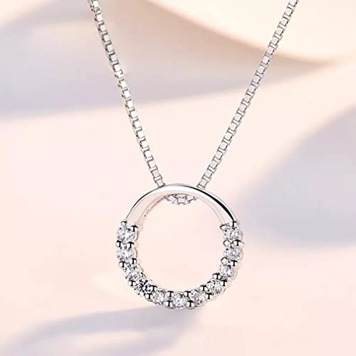 Colliers pour Femmes YZCIS Bijoux Ronds en Zircon avec chaîne en Strass Semi-Circulaire