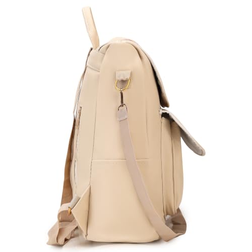 Image of IRMAO Women's Embroidered PU Leather Backpack | Stylish College Bag for Women & Girls | Multi-Purpose Office, Travel & Casual Backpack with Shoulder Straps (Strawberry)