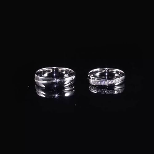 Sterling Silver/10K 14K 18K Gold Custom Wedding Rings for Him and Her with Moissanite/Diamonds Matching Wedding Bands for Couples Size 3-162