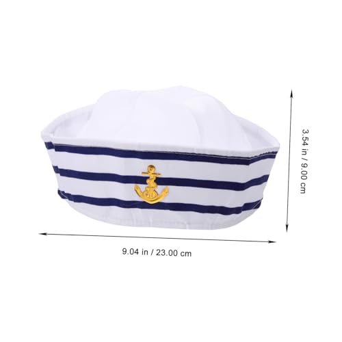Homoyoyo Captain Hat for Boys and Girls Police Cap White Sailor Hat Buckle Party Accessory2