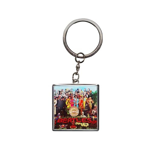 Image of Half Moon Bay | The Beatles | Sgt. Pepper's Lonely Hearts Club Band | Square Metal Enamel Keyring Keychain | Official Merchandise | Car, Shed & Toolbox Key Organizer | Father’s Day 2026 Gift for Dad
