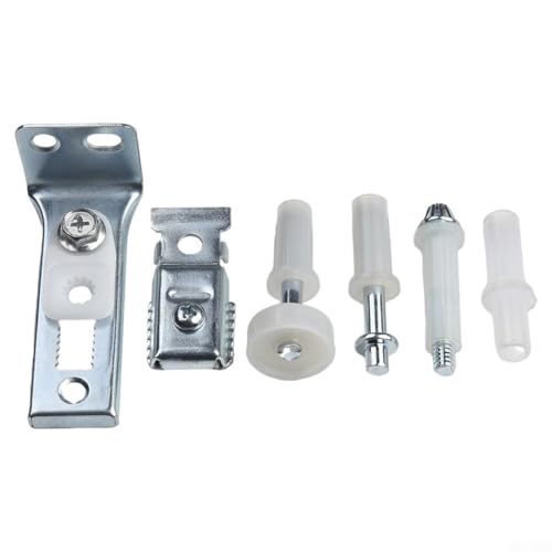 Kit de reparación de herrajes para puertas plegables bi-fold 6 piezas para puertas de 1 a 1-3/8 pulgadas de grosor con soportes superiores e inferiores, pivotes y ruedas guía de nylon y metal miniatura 1
