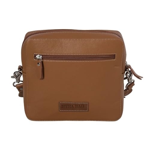 Myra Bag Western Leather Purse Bag for Women, Upcycled Canvas Hand - Tooled Shoulder Bag - Dakota Highlands3