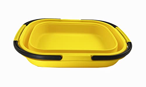 SAMMART 13L Collapsible Basket with Handle, Portable Outdoor Picnic Basket/Crater, Foldable Shopping Bag - Image 2