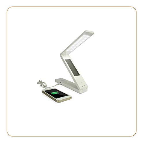 LB Office 8218 Green Power Nomade - Lampe LED - Rechargeable par énergie solaire ou câble USB - 3 niveaux d'intensité lumineuse - Multi-fonctions (Port de charge/Calendrier/Température/Alarme…) Cover