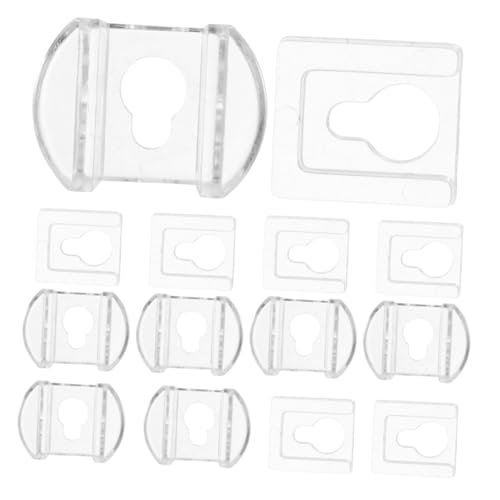 POPETPOP 20Pcs Clear Acrylic Keyhole Hangers Versatile Wall Mounting Clips for Frames Mirrors Secure Stable Photo Album Brackets Hidden Elegance for Polished Display