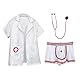 YJZQ Herren Sexy Arztkittel Uniform Männer Krankenschwester Kleidung mit Jacke, Shorts, Stethoskop Pyjama Versuchung Rollenspiel Kostüme für Halloween, Party, Cosplay, Karneval