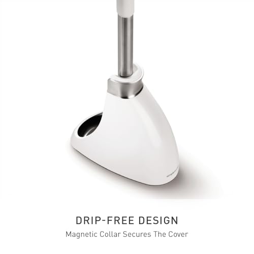 Image of simplehuman Toilet Brush with Caddy, Stainless Steel, White