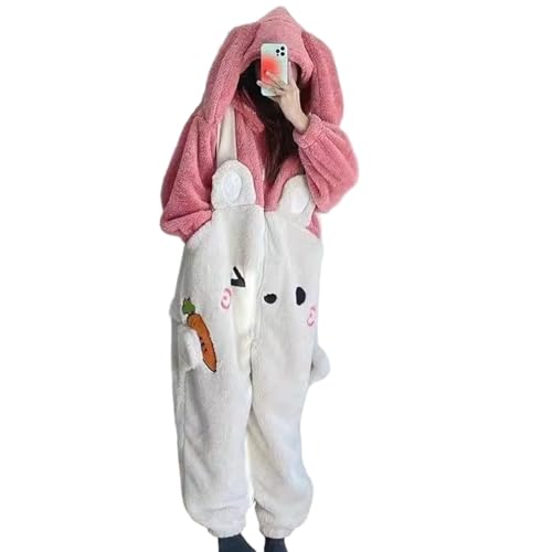Pyjama pelucheux et chaud femme idée cadeau hivernale réconfortante avec capuche originale