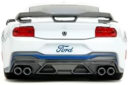 Jada Big Time Muscle 1:24 2024 Ford Mustang GT Dark Horse Die-Cast Car, Toys for Kids and Adults(White with Blue Horse Deco)