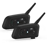 FIRE BULL V7 Motorcycle Bluetooth Intercom/Headset, Upgraded 2 Riders Helmet Communication System wi