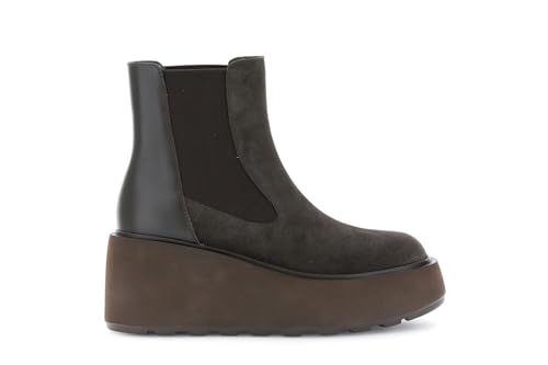 Cafènoir - Tronchetti In Pelle Scamosciata E Pelle Con Elastico, Da Donna, Colore T.Moro, Taglia 37