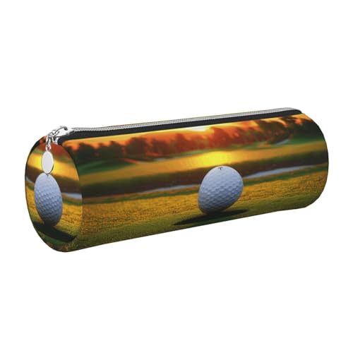 Mexpekil Leather Pencil Case for Girls Boys Golf Course Ball