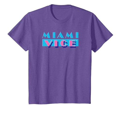 Miami Vice Logo T-Shirt, Youth, Purple Heather, Small