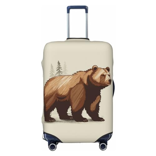 Housse élastique pour valise ours noir taille L protection bagage anti-rayure