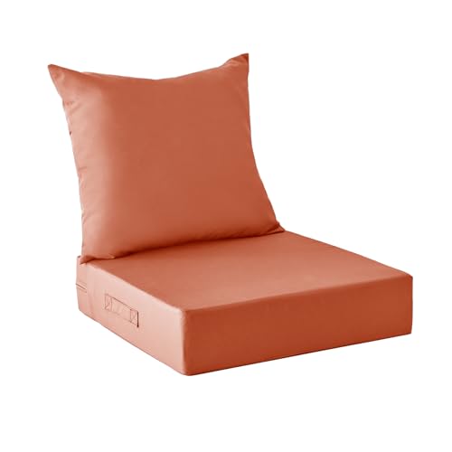 Image of IPYNBAP Outdoor Cushions for Patio Furniture,Outdoor Seat Cushion Set 24 x 24 x 4 Inch,Waterproof & Fade Resistant Outdoor Chair Cushions,Deep Patio Chair Cushion with Removable Cover,Spice