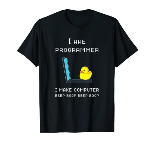 I are programmatore I Make Computer Beep Boop Divertente Duck Coder Maglietta