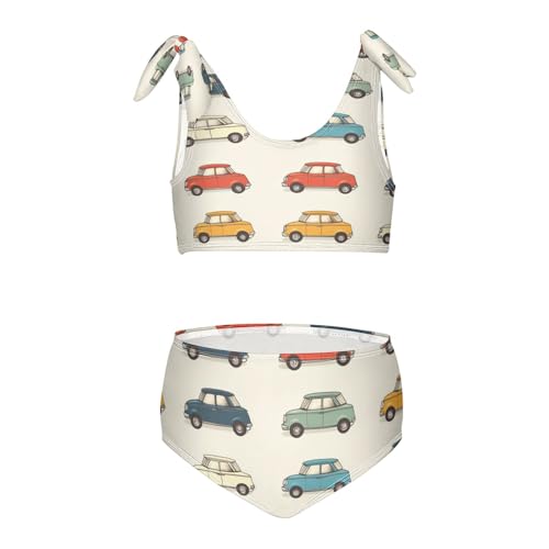 Boccsty Cute Cars Trucks Doodle Girls Tankini Swimsuit Kids Bikini Sets 2 Pcs Bathing Suit 3T