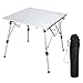 Synlyn Table Pliante Portable Table de Camping Aluminium Table de Jardin en Aluminium Table de Balcon réglable en Hauteur Table de Voyage pour Camping Pique-Nique Cuisine Randonnée - 70 x 70 cm