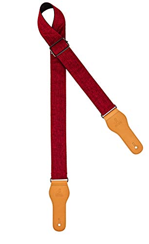 Ortega Guitars Adjustable Guitar Strap - Acoustic Guitar / Bass, Electric Guitar / Bass - Casual Series - Cotton, Red (OCS-250)
