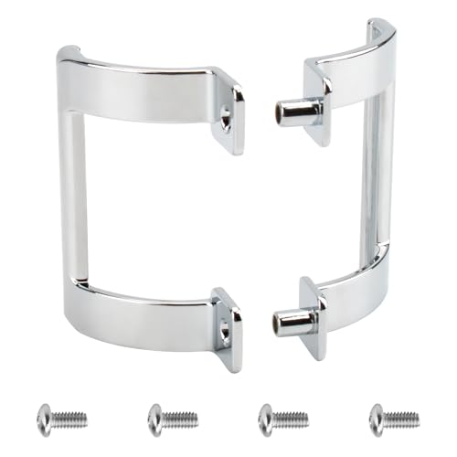 Shuisen M 6158 Die-Cast Shower Door Handle Set Suitable for Shower Doors or Bathtub Enclosures Shower Door Hardware Kit 2-Inch Hole Spacing Chrome Finish Single Pack