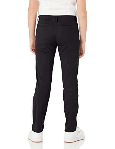 Image of Amazon Essentials Girls and Toddlers' School Uniform Straight Leg Adjustable Waist Flat-Front Chino Pants, Pack of 3