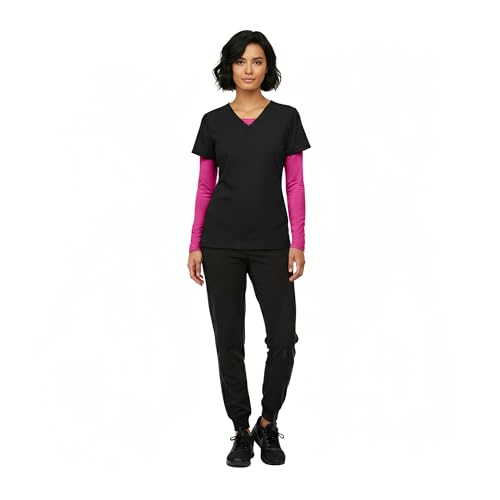 Image of Natural Uniforms Women's Long Sleeve Underscrub T-Shirt - Cotton Blend Scrub Base Layer for Nurses & Medical Professionals