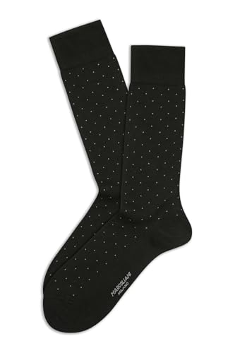 Men's Pin Dot Over The Calf Pima Cotton Lisle Socks, Black, One Size Fits Most
