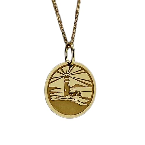 Collier pendentif phare LKBEADS en argent plaqué or, cadeau idéal