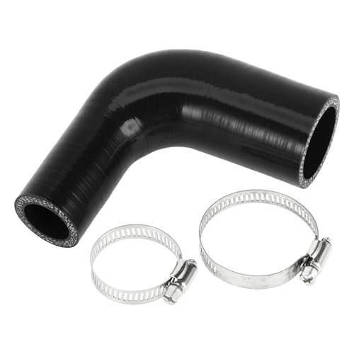 X AUTOHAUX 1 Set 25mm/0.98"-38mm/1.5" ID 90mm/3.54" Length 90 Degrees Black Car Silicone Hose with Clamps Coolant Hose Universal