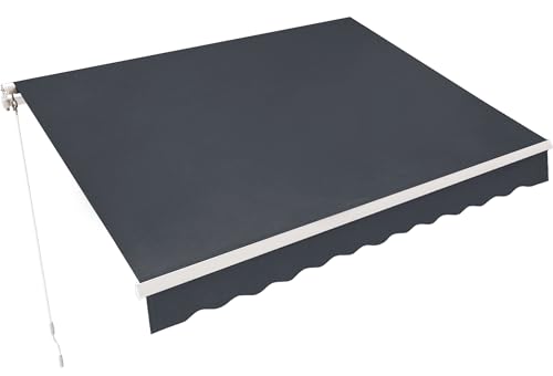 MCombo 9.9x7.8 Feet Manual Retractable Patio Door Window Awning Sunshade Shelter Outdoor Canopy, 0810 (Grey, 9.9'(L) x 7.8'(W))