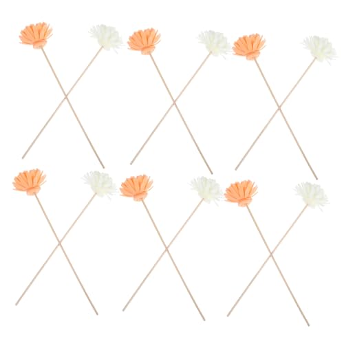 FOMIYES 12pcs Rattan Diffuser Sticks with Realistic Flower Design Flameless Home Fragrance for Office Bathroom and Hotel Decor
