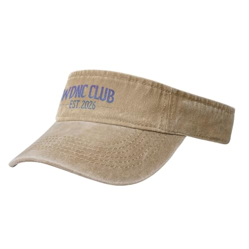 We Do Not Care Club Sun Visor Caps WDNC Club Empty Top Baseball Hat Funny Printed Casual Golf Cap Natural
