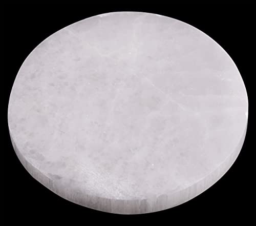 Large Selenite Charging Plate – 6” Selenite Crystal Plate – Mined & Crafted in Morocco – Ideal for Cleansing Crystals & Healing Stones, Meditation, Reiki – Protection Crystals – Spiritual Gift & Decor