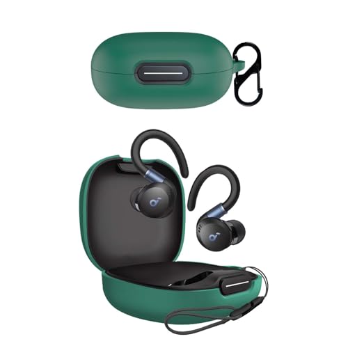 For Anker Soundcore Sport X20 �p �P�[�X �J�o�[ �yNOUKAJU�z ���C�����X �C���[�z�� �V���R�� �ی�P�[�X �i�J���r�i�t��+�X�g���b�v�t�� �j �����h�~ �L�Y�h�~ �ϏՌ� �����[�d�\ �h�� �h�o (�O���[��)