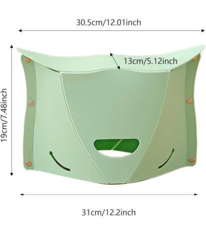 Image of RadheKrishna Oligitdi Foldable Stool and Collapsible Basket, Green, for Camping, Fishing, Travel, and Queueing