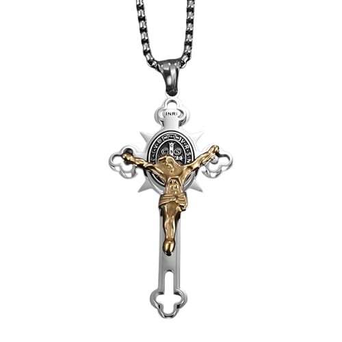 Saint Benoît en argent sterling fini les bijoux religieux qui ternissent et irritent la peau