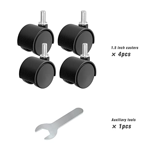 Andutees 1.5 Inch Plastic Casters Set Of 4, M8 Stem Nylon Furniture Wheel Replacement thumb #6