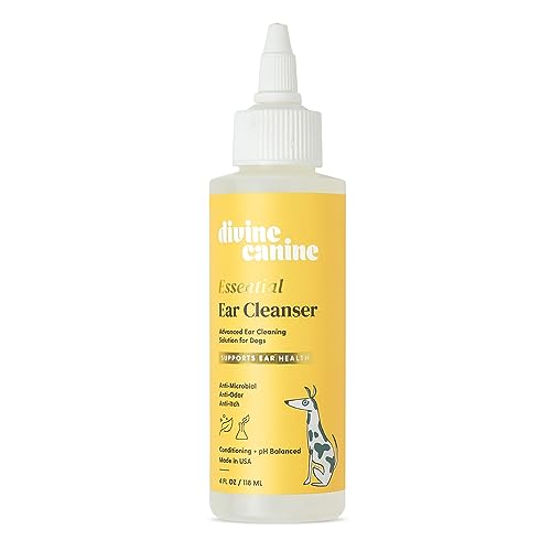Essential Ear Cleanser – Dog Ear Cleaner – Soothes & Protects Pet Ears – Dog Grooming – Remove Wax & Deodorize – Aloe, Chamomile, Glycerin, Glycolic Acid – Ear Wellness for Dogs – 4 oz Essential Ear Cleanser – Dog Ear Cleaner – Soothes & Protects Pet Ears – Dog Grooming – Remove Wax & Deodorize – Aloe, Chamomile, Glycerin, Glycolic Acid – Ear Wellness for Dogs – 4 oz