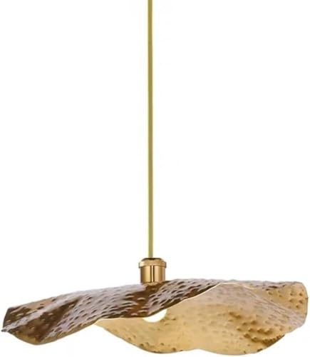 Suspension industrielle fleur de lotus dorée LAUMZX lustre vintage en métal pour chambre