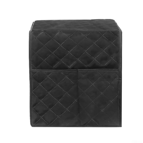 Yelvera Cubierta antipolvo para cafetera con poliéster impermeable y acolchado de algodón, bolsillos exteriores dobles para guardar suministros de café y artículos esenciales de cocina