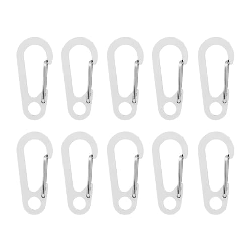 10 mosquetones de acero inoxidable, ganchos pequeños con resorte, llaveros, para mochila, senderismo, camping, pesca