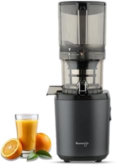 Kuvings AUTO6 Gunmetal Black Hands-Free Cold Press Whole Slow Juicer, Automatic Fruit Cutting Technology, Patented JMCS Technology (10% More Juice), 12Yr Motor Warranty, Best Fruit & Vegetable Juicer