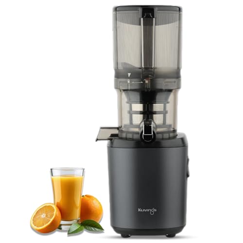 Kuvings AUTO6 Gunmetal Black Hands-Free Cold Press Whole Slow Juicer, Automatic Fruit Cutting Technology, Patented JMCS Technology (10% More Juice), 12Yr Motor Warranty, Best Fruit & Vegetable Juicer
