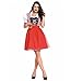 DJF Women Oktoberfest Dirndl Costume Plaid German Beer Festival Cosplay Bavarian Dress Halloween Fancy Dress (S, Red), BB8-9-37