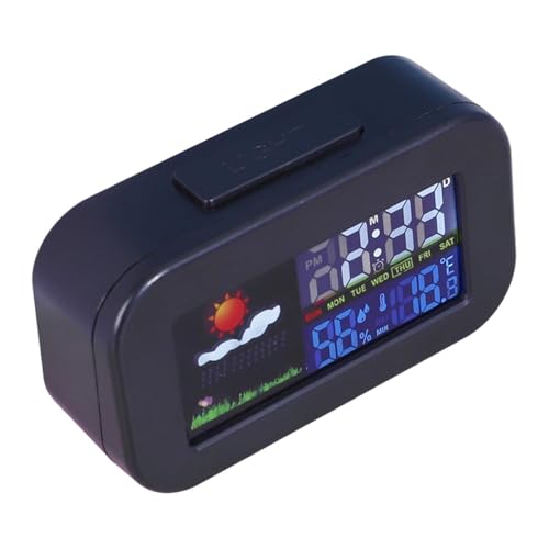Temporizador de ducha, temporizador electrónico de 1.97 pulgadas, monitor meteorológico, temporizadores de alarma con pantalla LED, escritorio inteligente para estudio, viajes, dormitorio, guardería