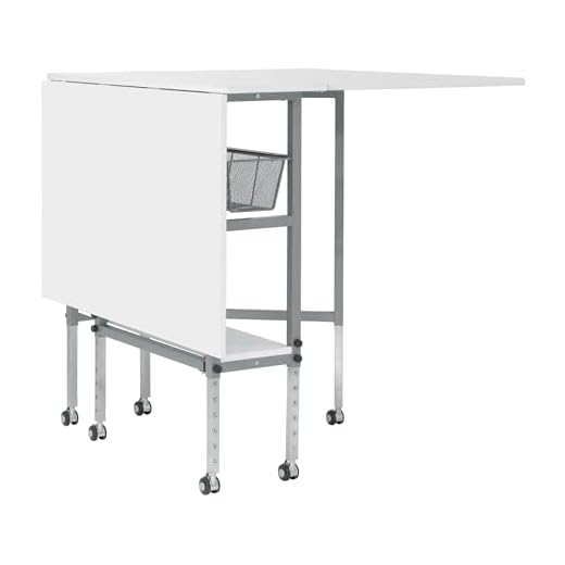 25+ Craft Tables with Storage for Organized Creativity 2 Sew Ready Hobby and Cutting Table - 58.75" W x 36.5" D White Arts and Crafts Table with 2 Mesh Storage Drawers, Silver/White