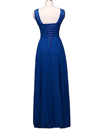 LuckyMjmy Vestido longo de renda para madrinha de casamento, formatura, festa e casamento, Azul roya